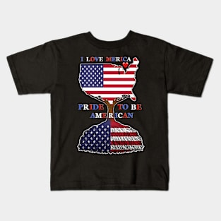 Pride to be American I love Merica Kids T-Shirt